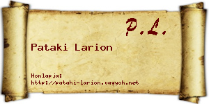 Pataki Larion névjegykártya
