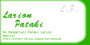 larion pataki business card